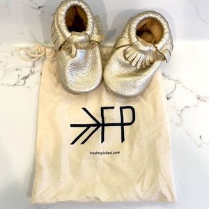 Freshly Picked gold baby moccasins